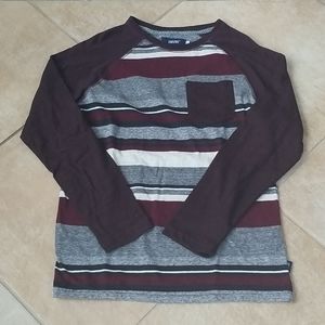 Univibe burgandy striped shirt medium